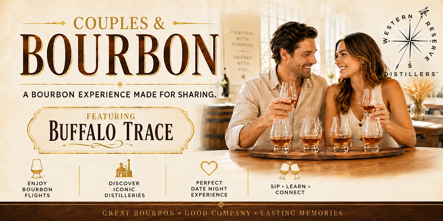 COUPLES & BOURBON – BUFFALO TRACE at Western Reserve Distillers, LLC – Lakewood, OH