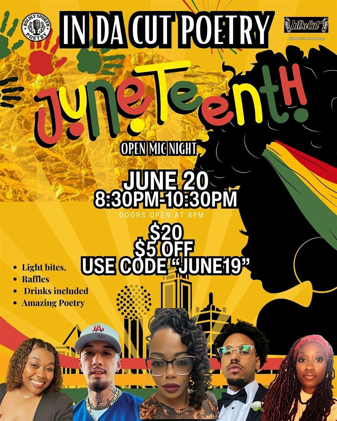 In Da Cut Poetry : Juneteenth Open Mic at 222 Continental Ave #150 – Dallas, TX