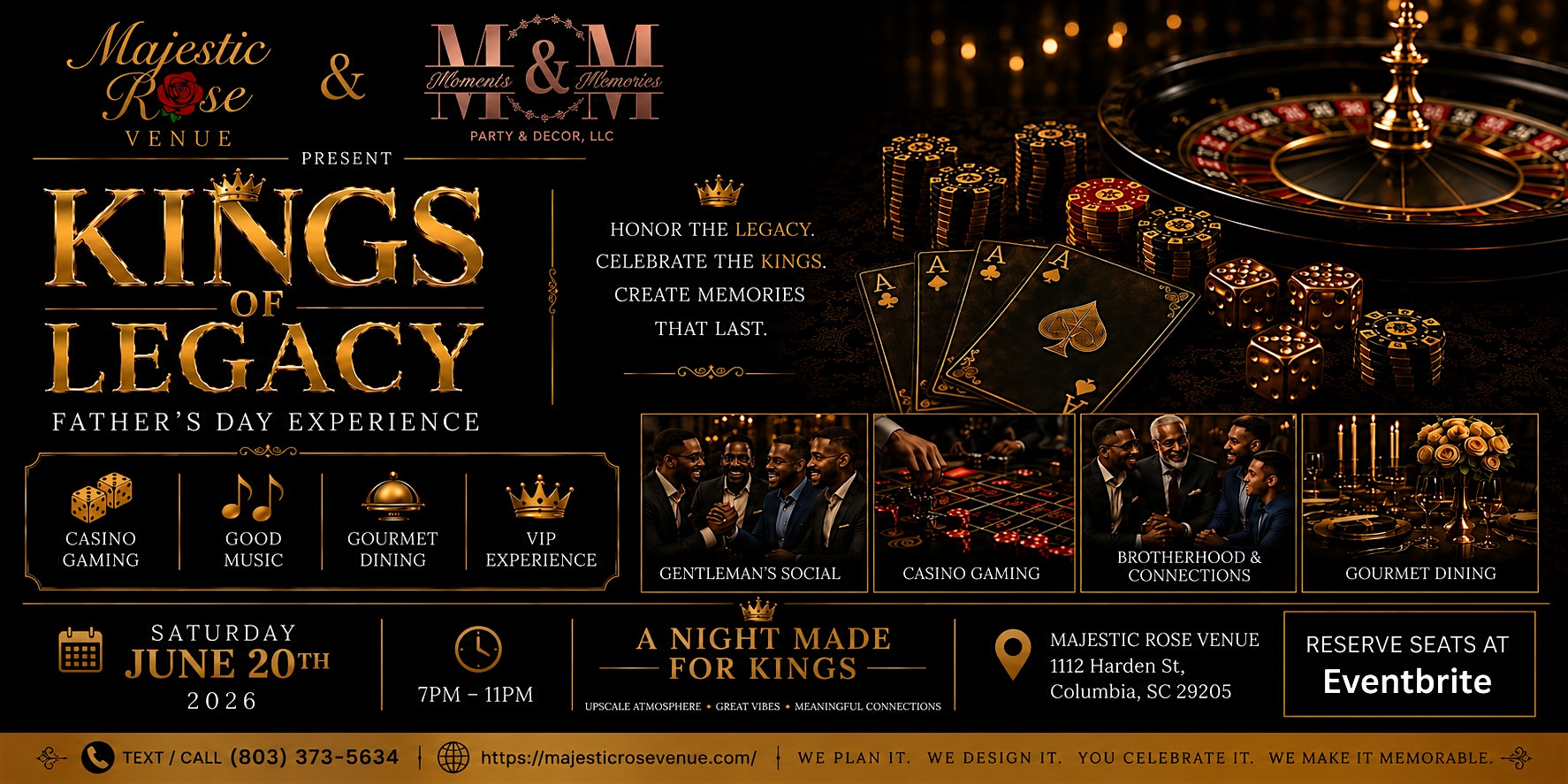 Kings of Legacy Father’s Day Experience at 1112 Harden St – Columbia, SC