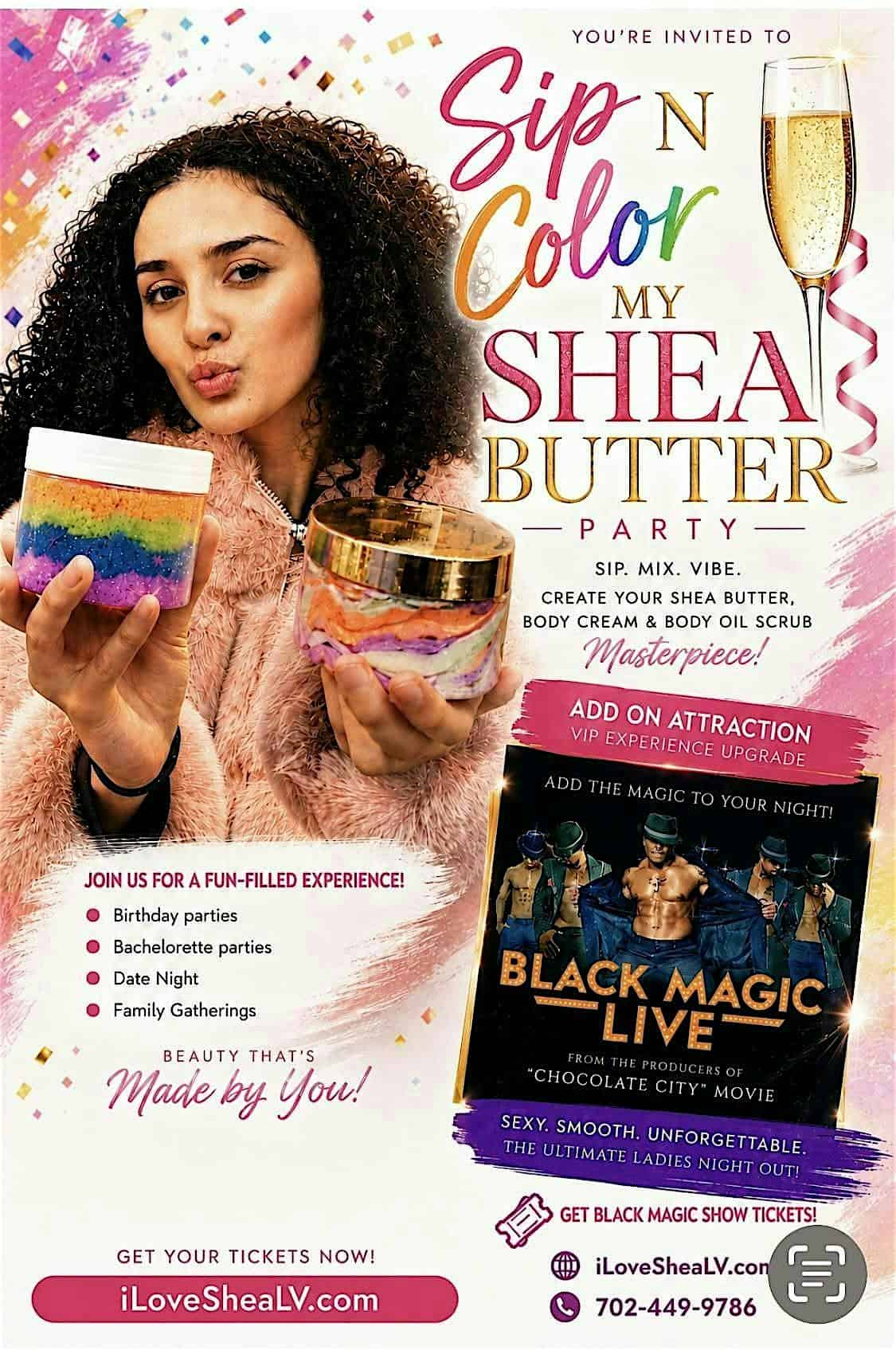 Sip N Color My Shea Butter Party | + Black Magic Live Show at Lamarre Theater – Las Vegas, NV
