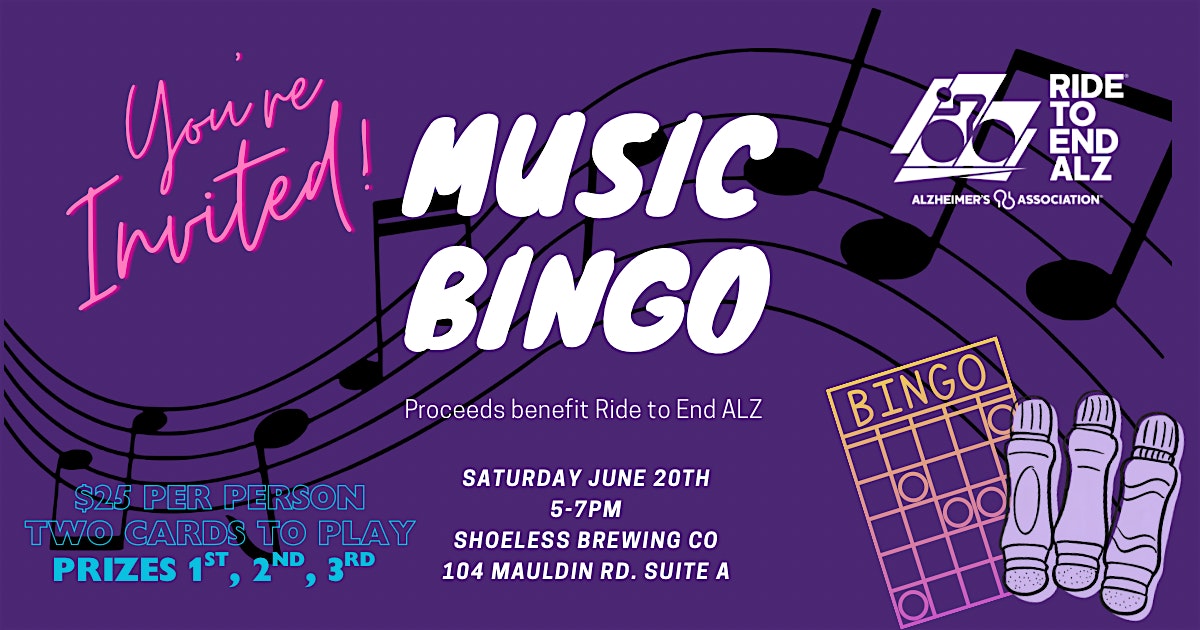 Music Bingo for the Brain at Grape & Grains/ Shoeless Brewing Co. – Greenville, SC