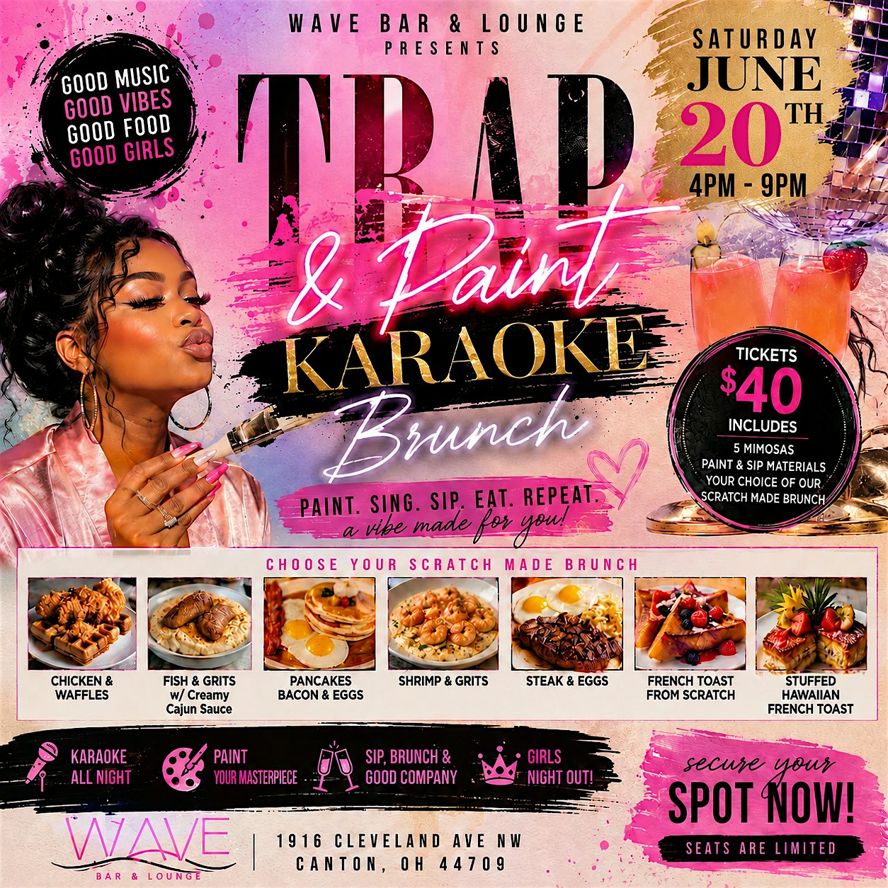 TRAP AND PAINT KARAOKE BRUNCH at 1916 Cleveland Ave NW – Canton, OH