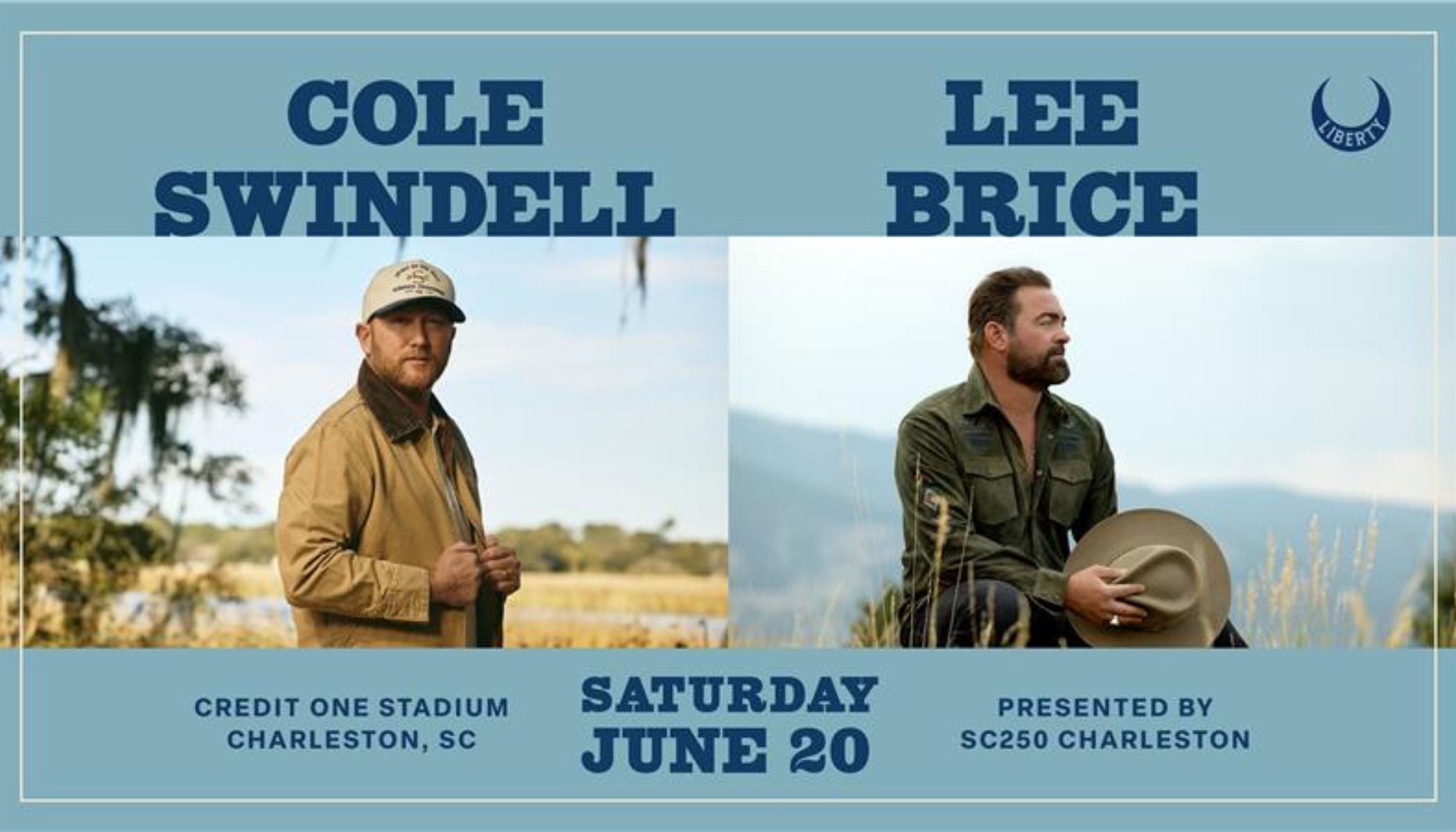 Cole Swindell & Lee Brice Presented by SC250 Charleston at Credit One Stadium – Charleston, SC