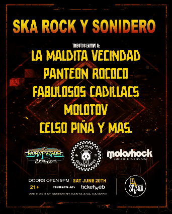 SKA Y CUMBIA CON LOS HIJOS DESOBEDIENTES Y LOS WARAPEROS at La Santa – Santa Ana, CA