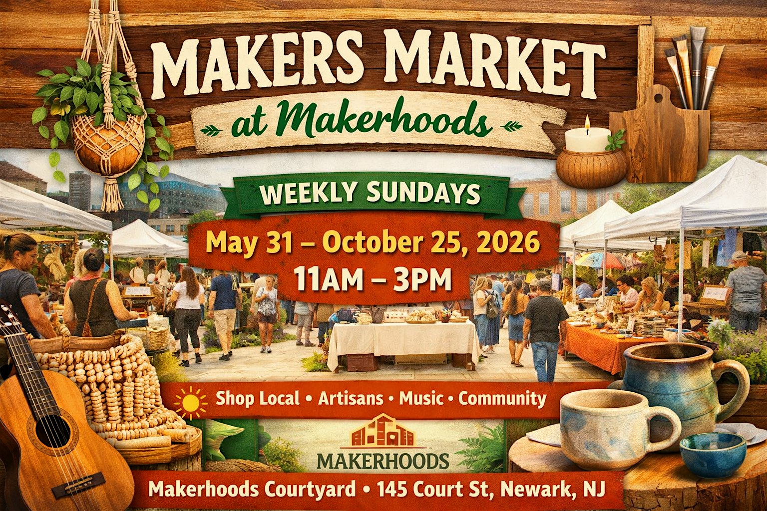 Makers Market – Weekly on Sundays at Newark Makerhoods Shops and Apartments – Newark, NJ