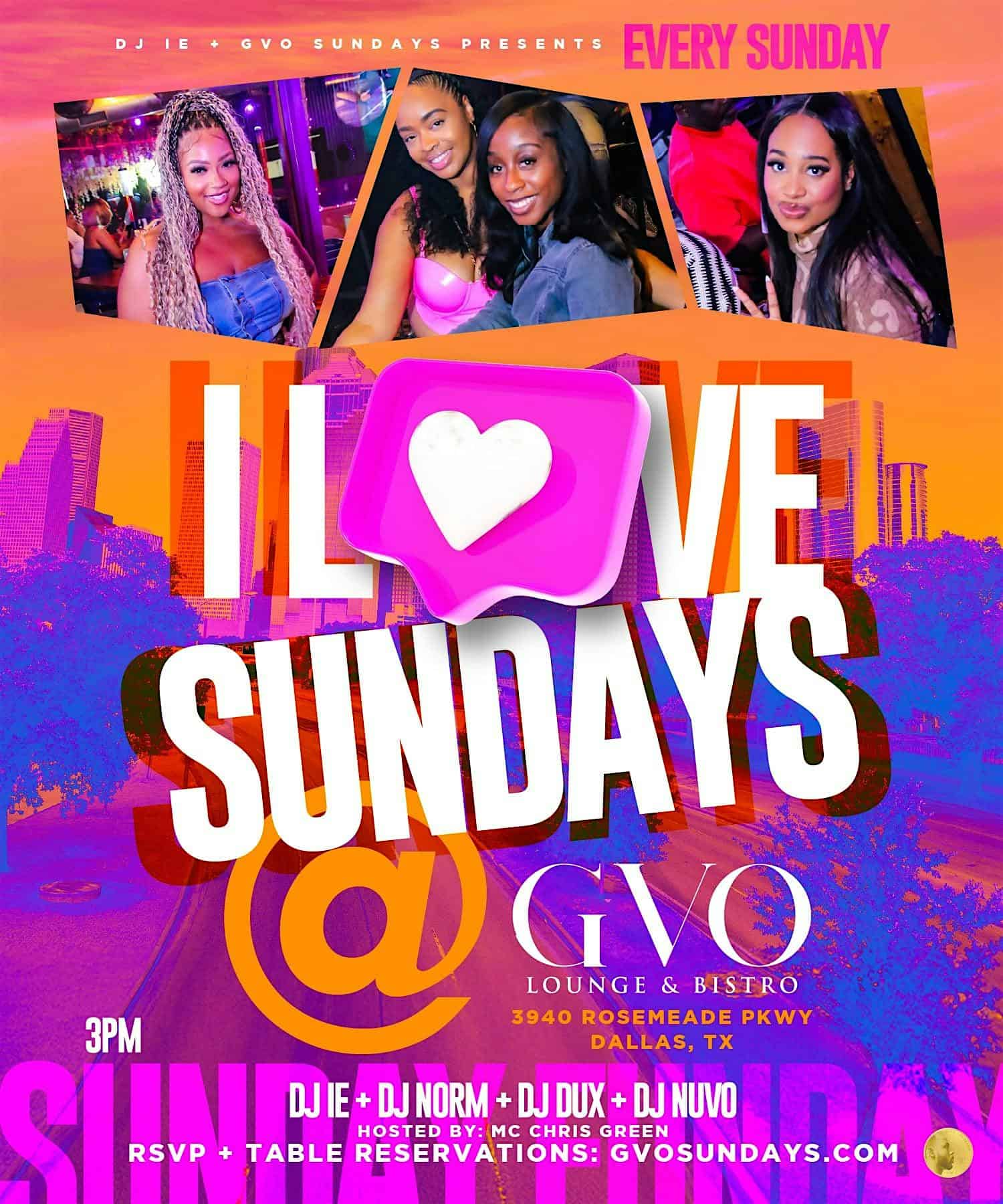 Good Vibes Sunday FunDay at GVO Lounge & Bistro – Dallas, TX