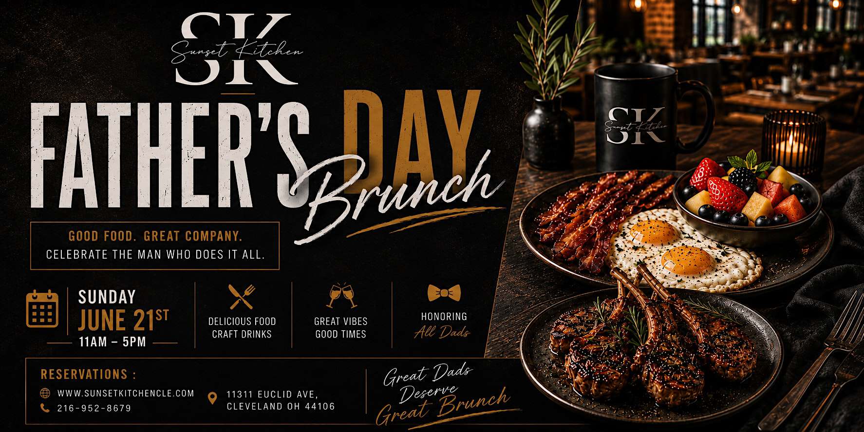 Fathers Day Brunch at Sunset Kitchen at Sunset Kitchen & Lounge – Cleveland, OH