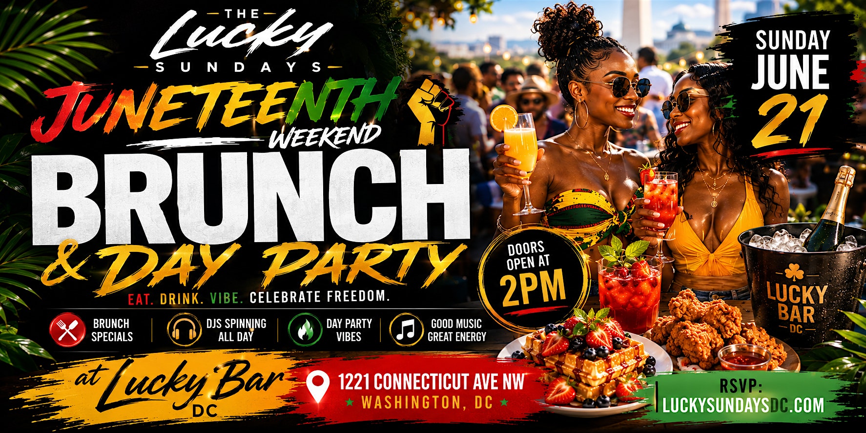 The Juneteenth Weekend Brunch & Day Party Finale at Lucky Sundays at Lucky Bar DC – Washington, DC