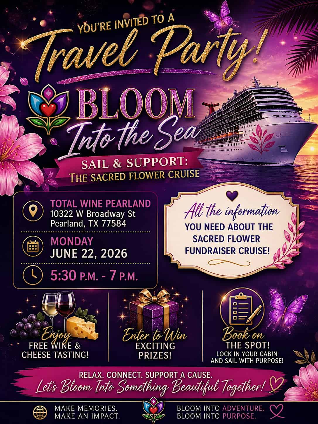 Bloom Into the Sea Travel Party at Total Wine & More – Pearland, TX
