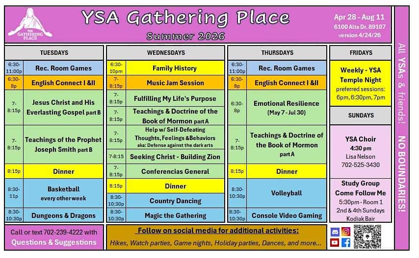 YSA Gathering Place at Alta and Jones Chapel – Las Vegas, NV