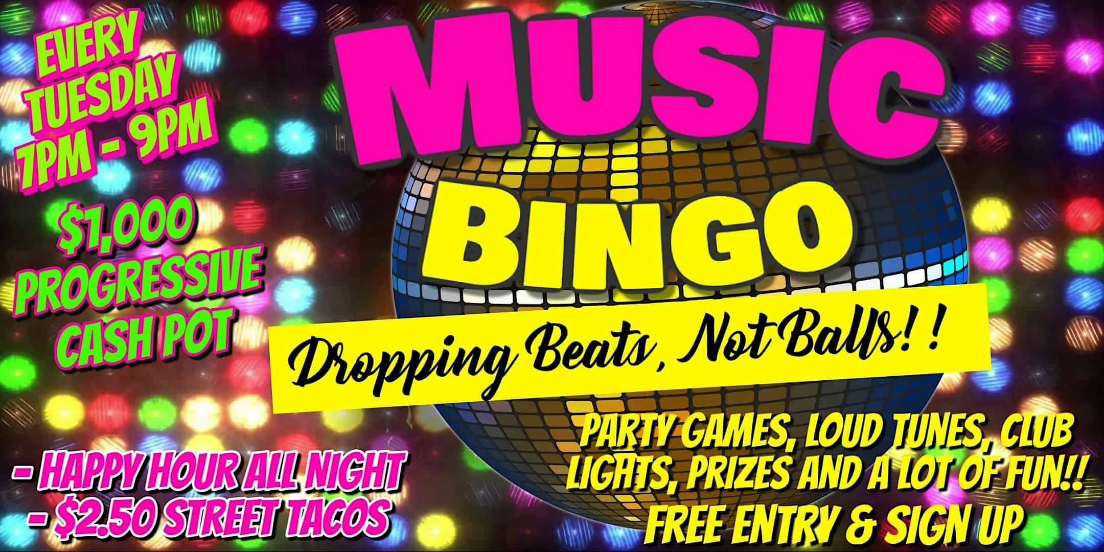 $1,000 Progressive Cash Pot Music Bingo & Street Taco Tuesday at The Revel – Frisco, TX