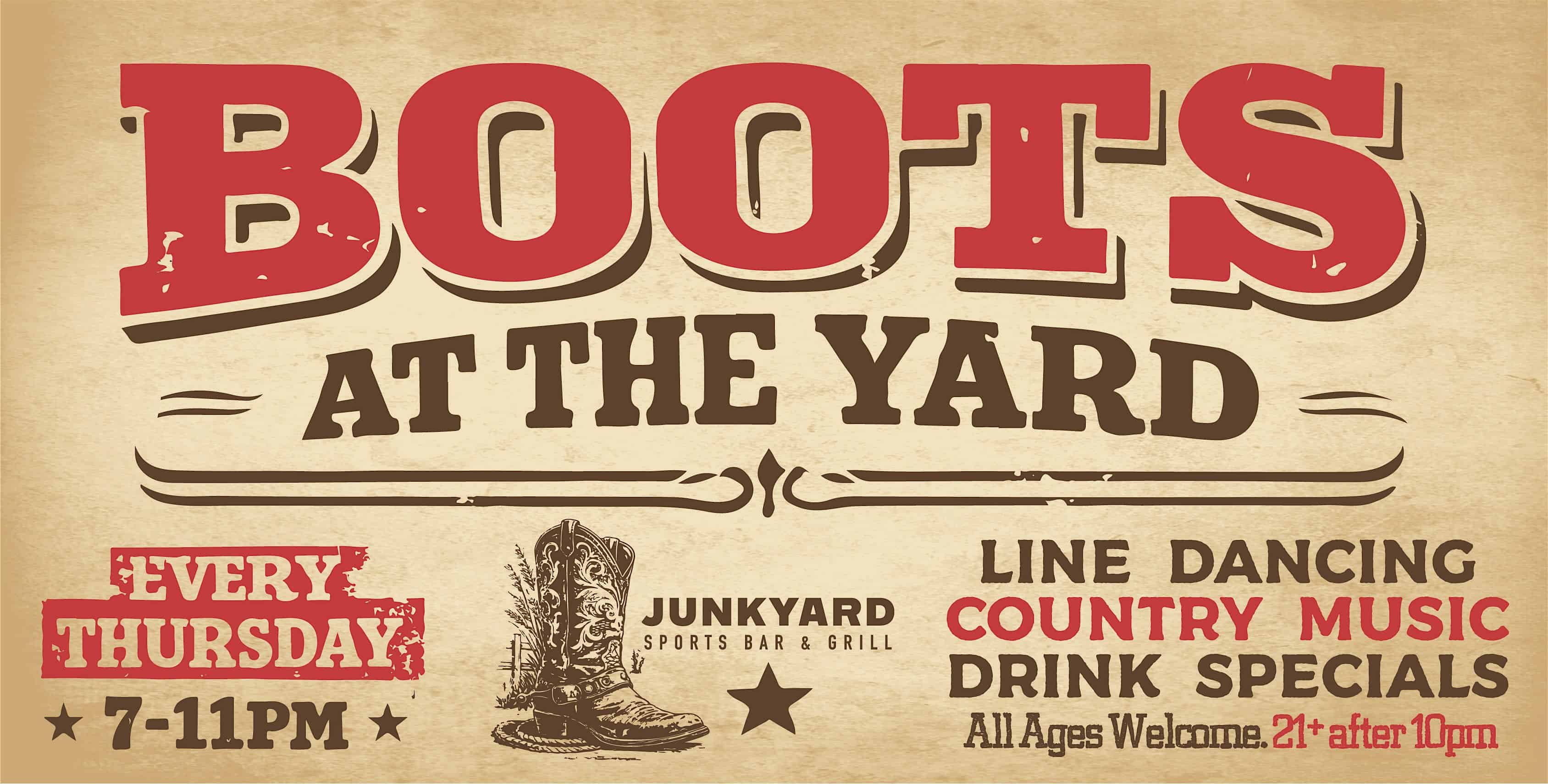 Boots at the Yard at Junkyard Sports Bar & Grill – Oceanside, CA