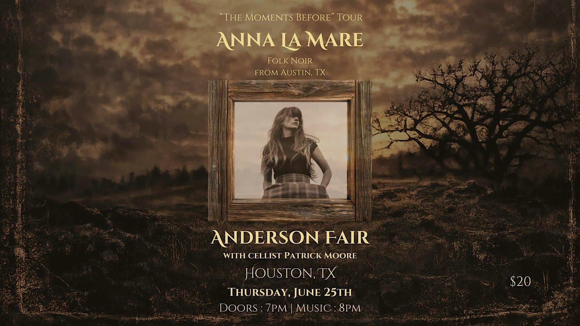Anna La Mare w Patrick Moore @ Anderson Fair | “The Moments Before” Tour at Anderson Fair – Houston, TX