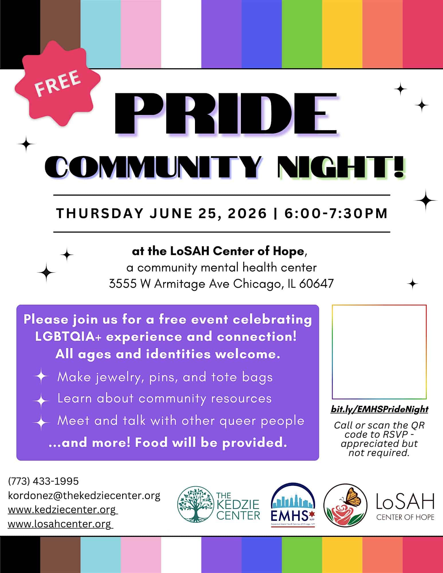 Pride Community Night/Noche Comunitaria del Orgullo at LoSAH Center of Hope – Chicago, IL