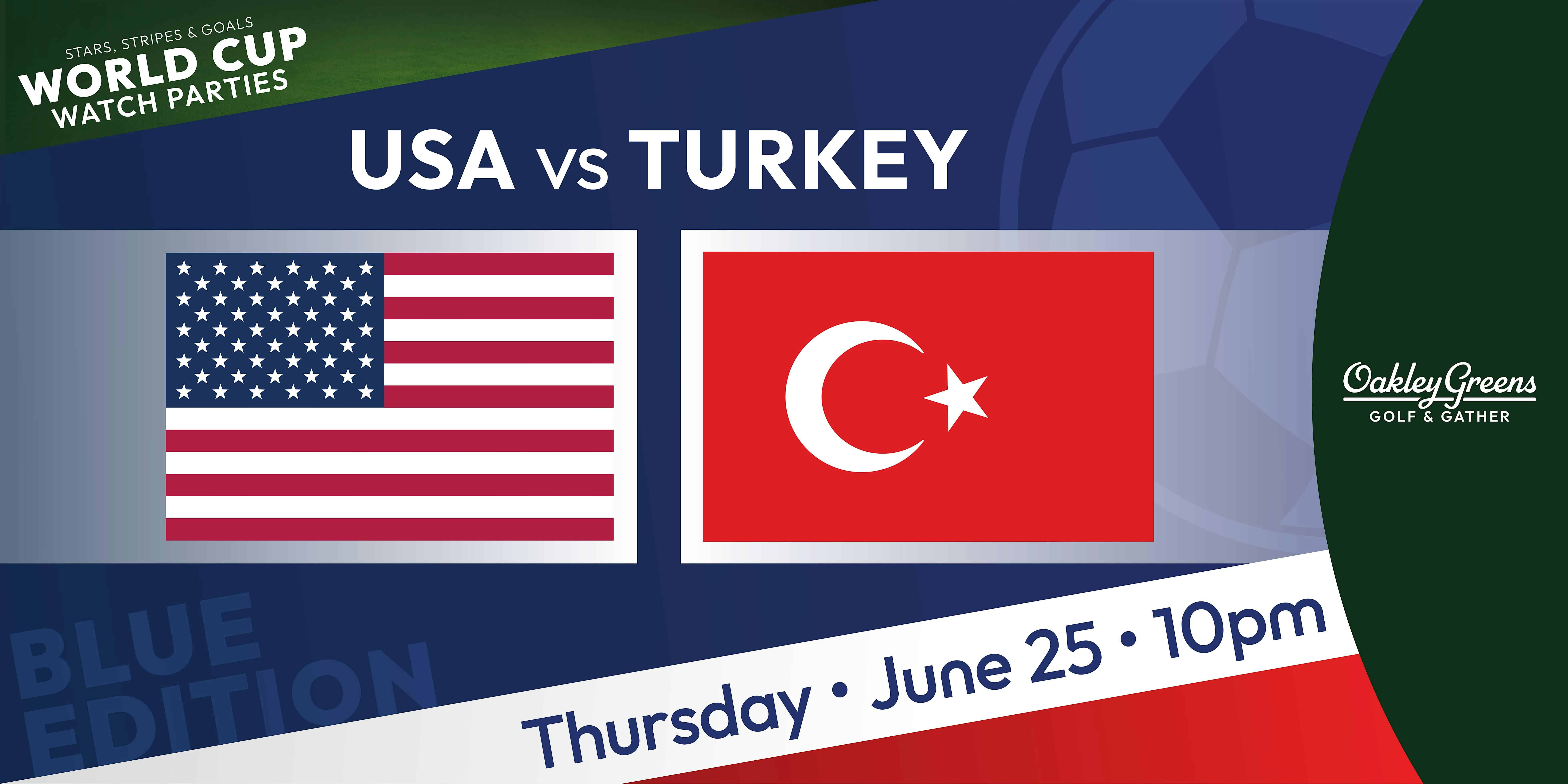 World Cup Watch Party Blue Edition: USA vs TURKEY at Oakley Greens – Cincinnati, OH