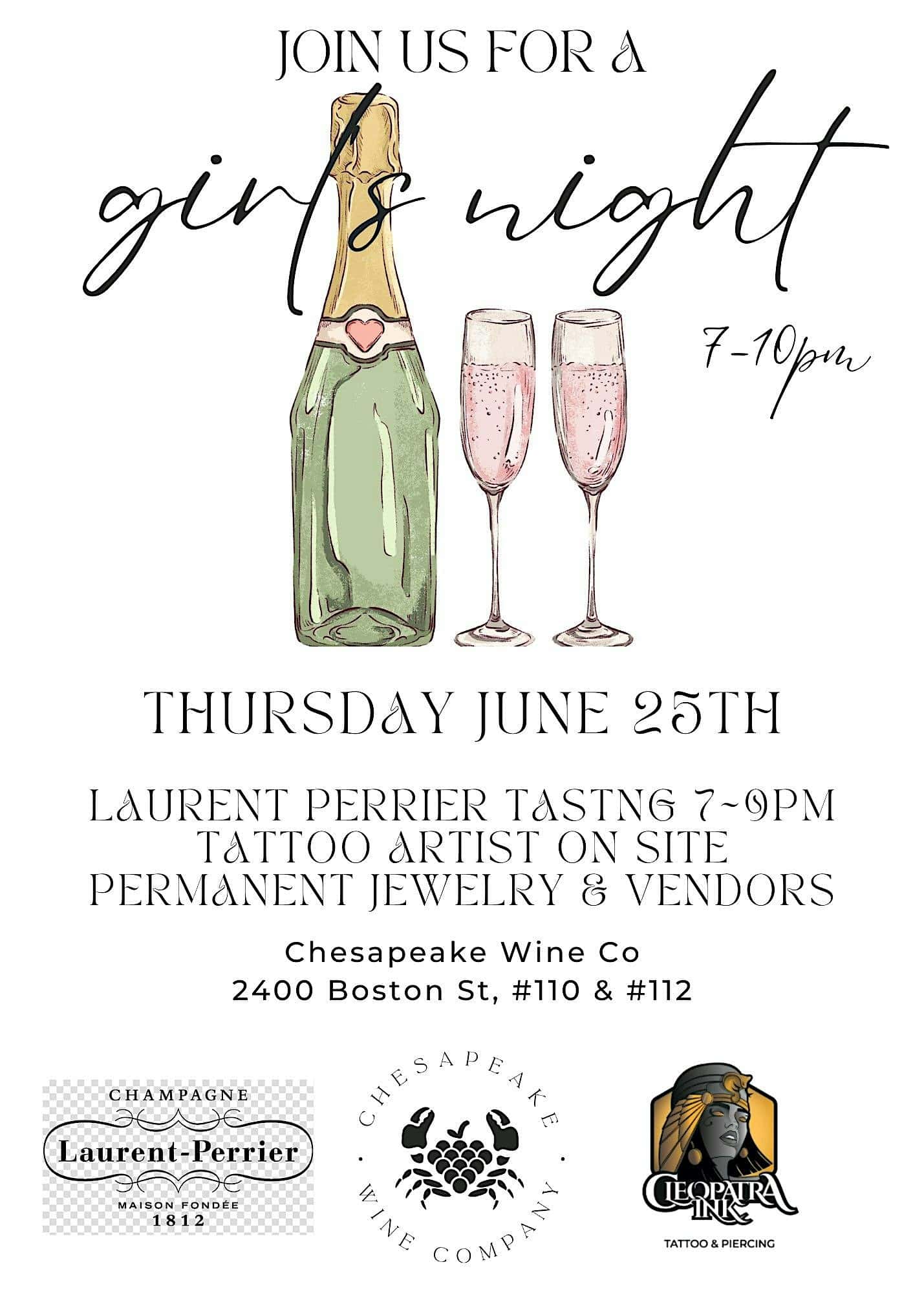 Girl’s Night Out! Tastings & Tattoos at Chesapeake Wine Company – Baltimore, MD