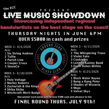 ECC Presents: Live Music Showdown at Ground Zero Blues Club Biloxi – Biloxi, MS