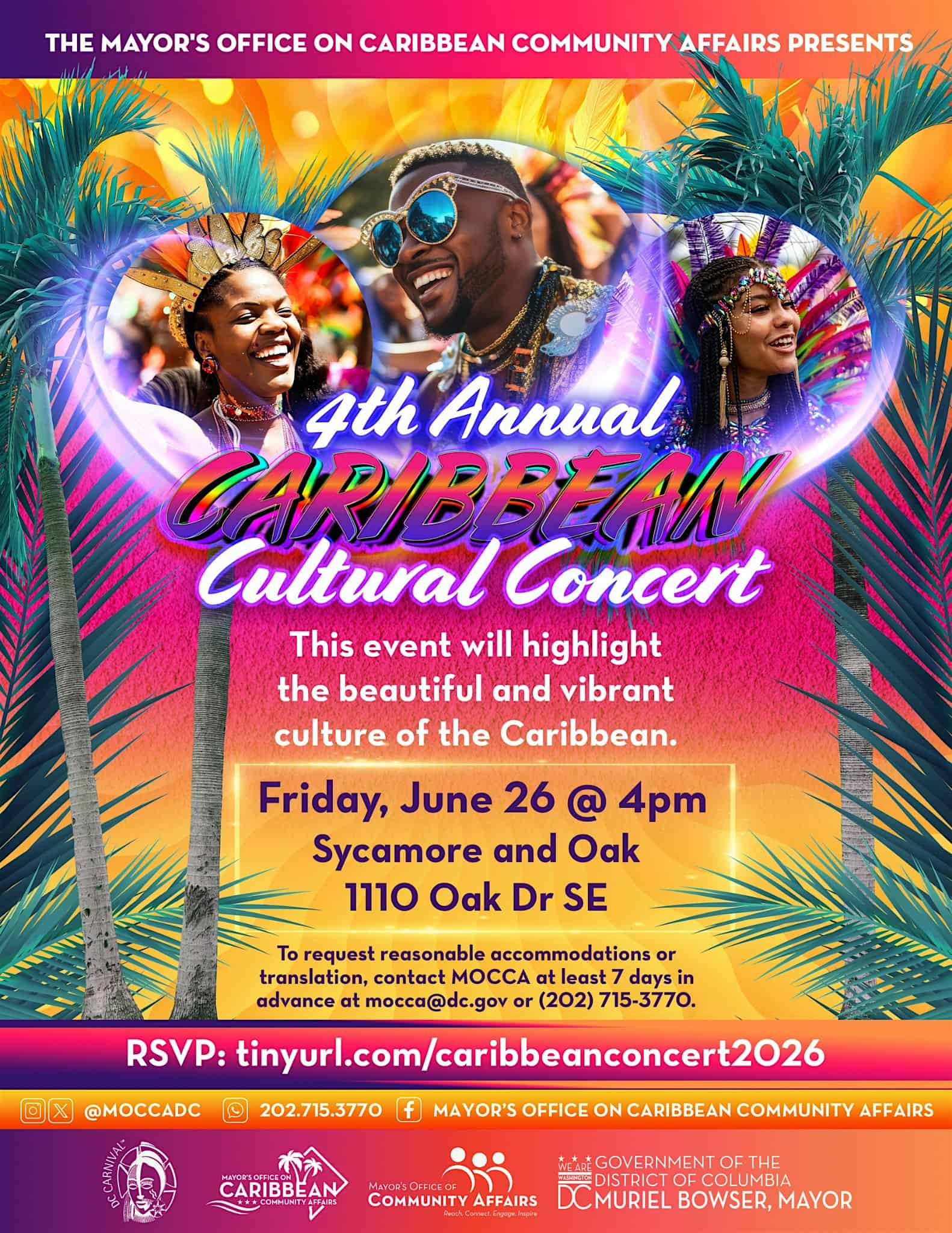 MOCCA Fourth Annual Caribbean Cultural Concert at Sycamore & Oak – Washington, DC