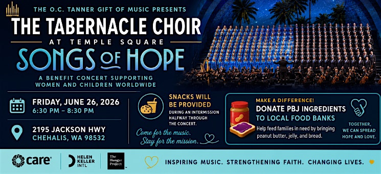 Songs of Hope A Benefit Concert for Women & Children Worldwide at 2195 Jackson Hwy – Chehalis, WA
