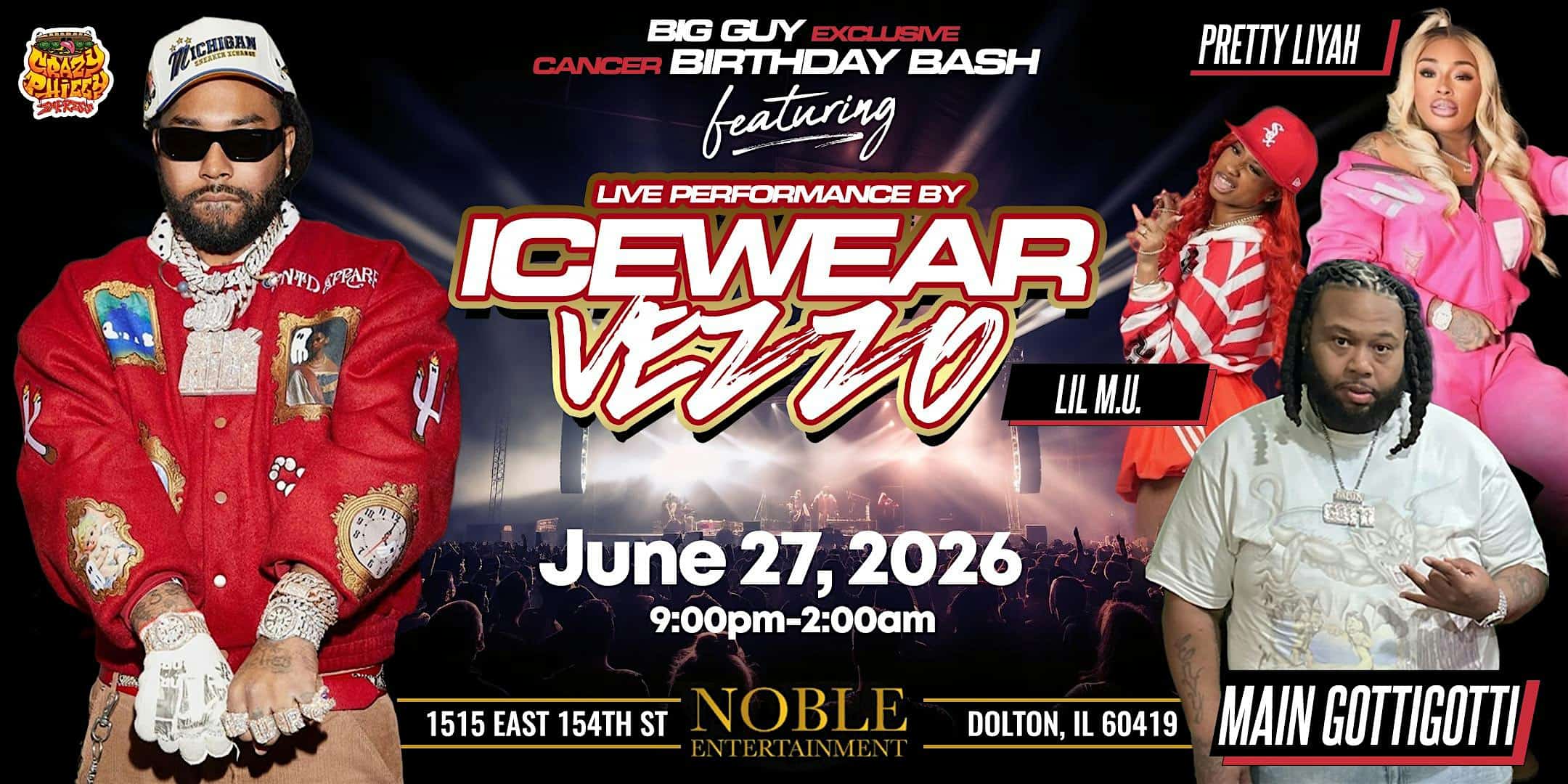 Big Guy Exclusive Cancer Birthday Bash at Noble Entertainment Center – Dolton, IL