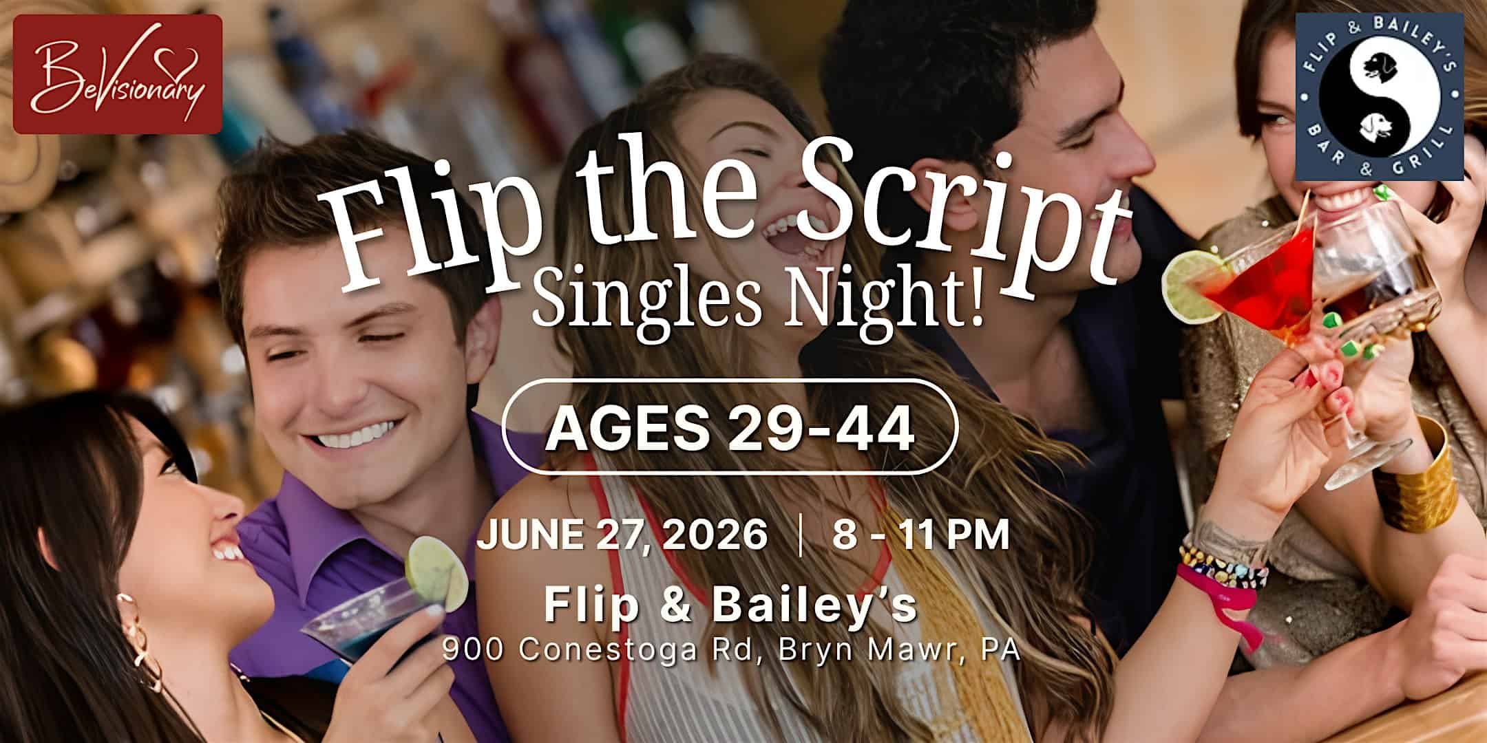 Flip the Script Singles Night (Ages 29-44) at Time Out On Pine – Lower Moreland Township, PA