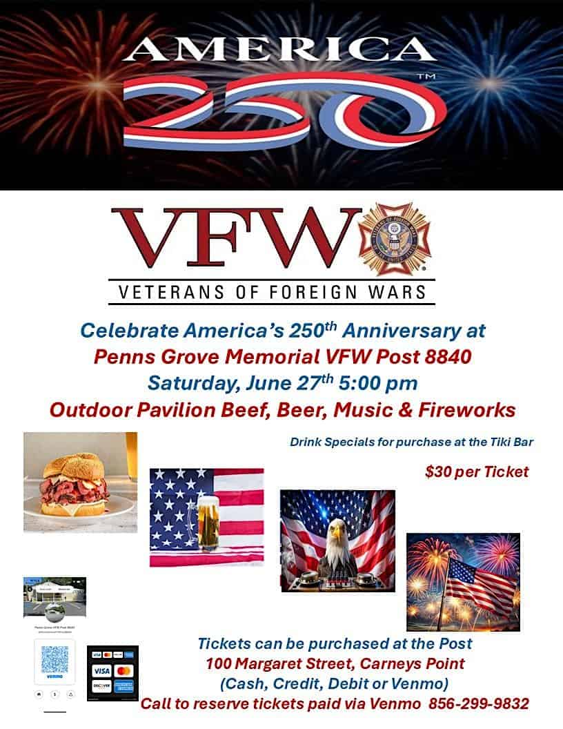 VFW Post 8840 Beef, Beer, Music & Fireworks “Funraiser” at VFW Post 8840 Beef, Beer, Music, & Fireworks “Funraiser” – Carneys Point, NJ
