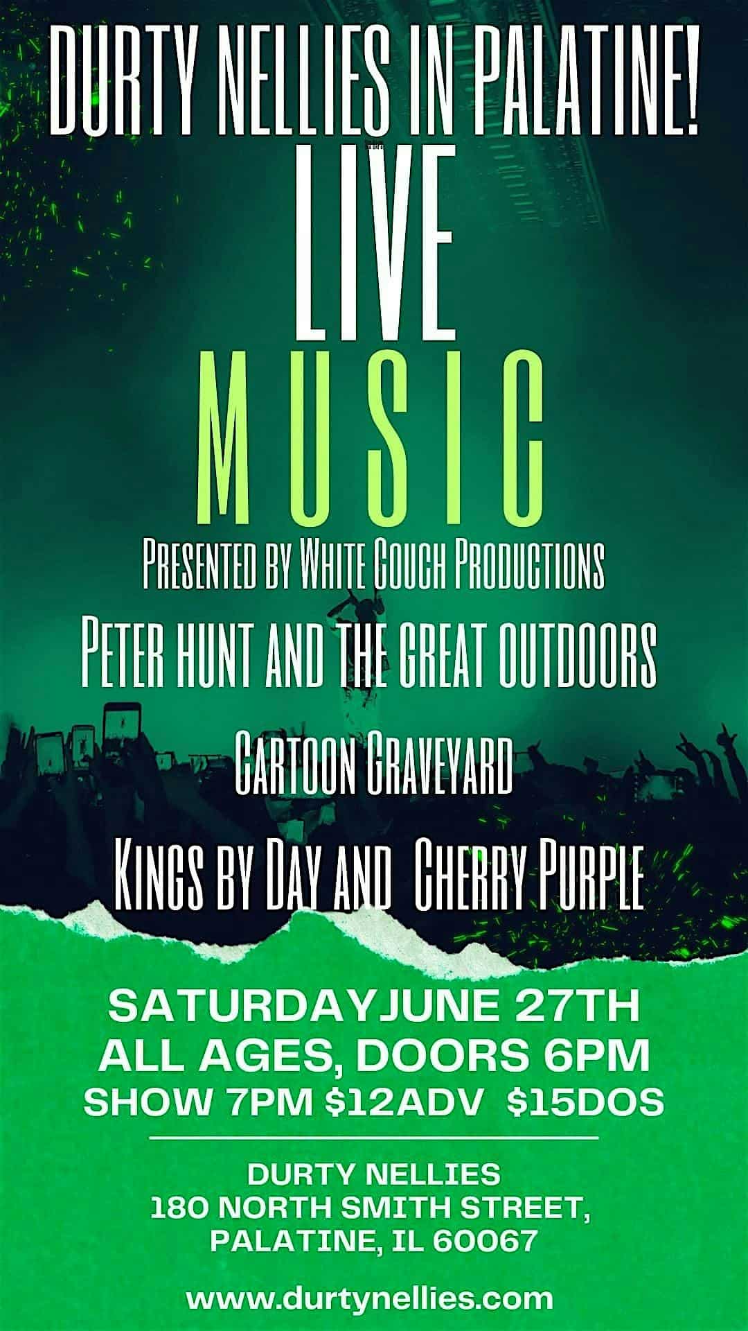 Local showcase featuring Top original acts at Durty Nellie’s Gastropub & Concert Hub – Palatine, IL