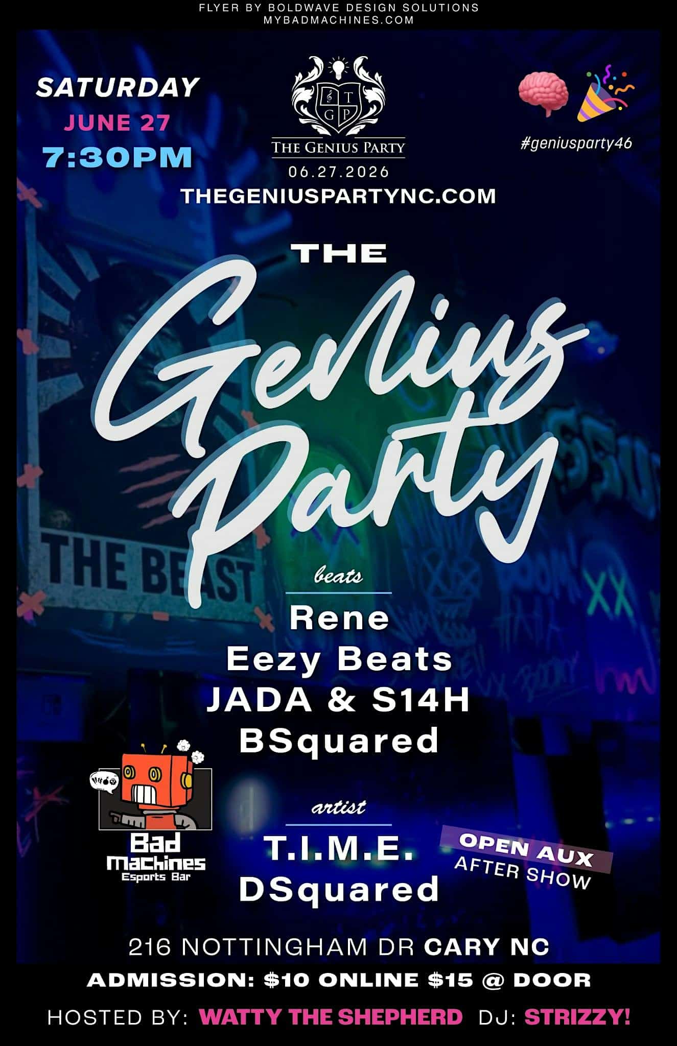 The Genius Party 46 at Bad Machines Esports Bar – Cary, NC
