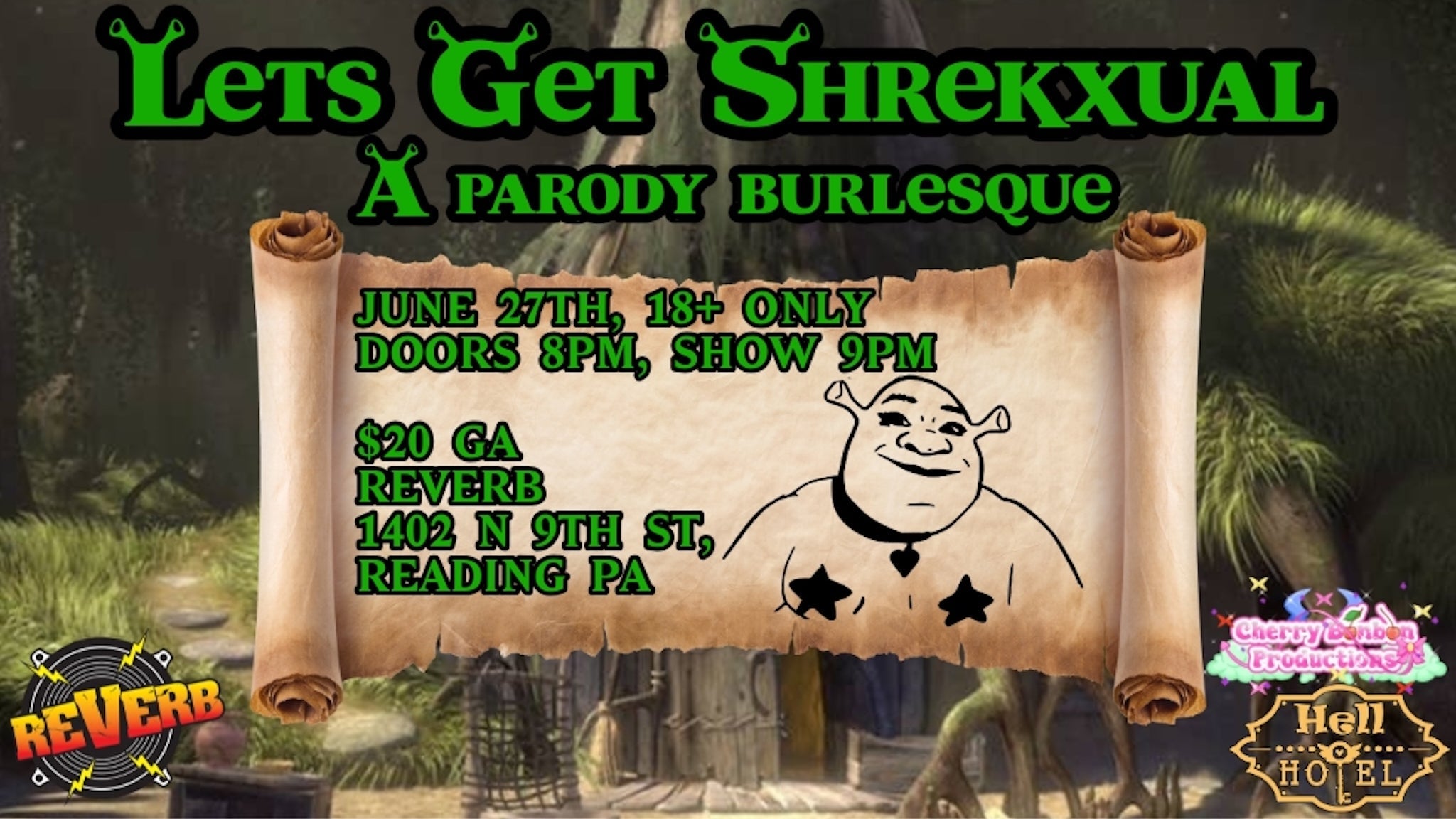 Swamplesque: A Shrek Burlesque Parody at Reverb – Reading, PA