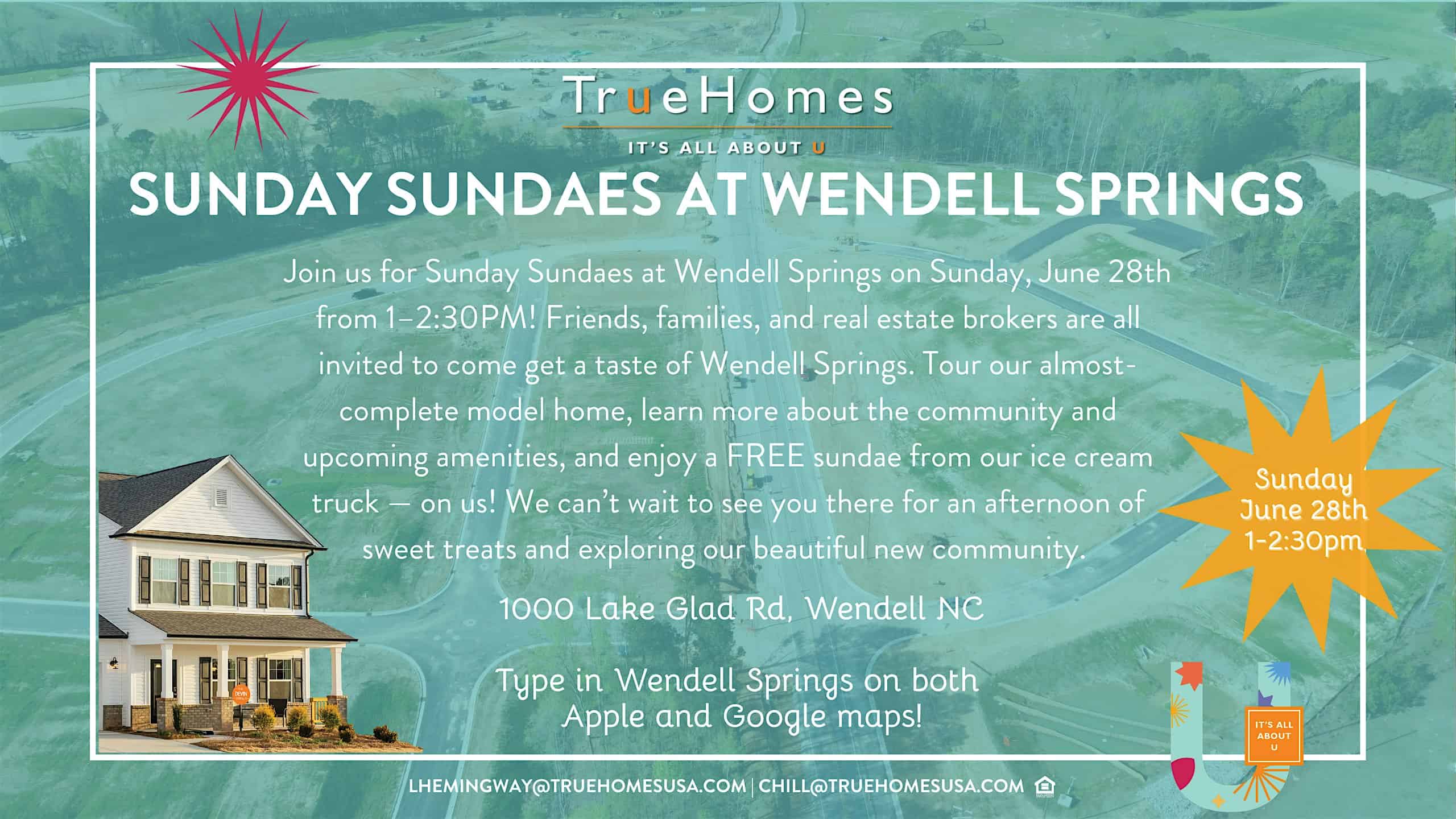 Wendell Springs Ice Cream Social at 1000 Lake Glad Rd – Wendell, NC