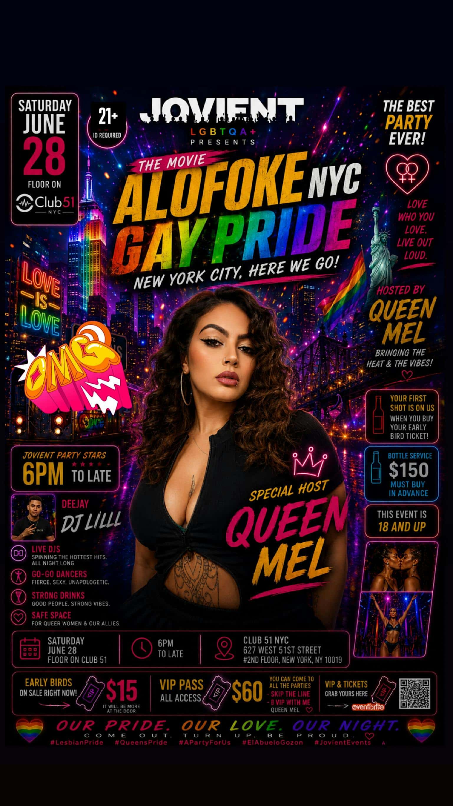 Copy of ALOFOKE GAY PRIDE AFTER PARTY Queen Mel at Club 51 NYC – New York, NY
