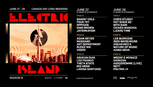 ELECTRIC ISLAND: 2026 CANADA DAY – SUNDAY at Venue TBA (Toronto) – Toronto, ON
