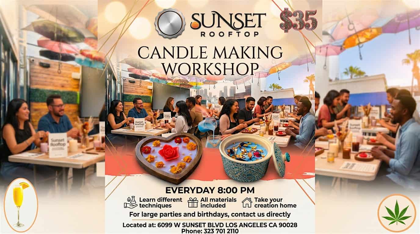 Sip, Smoke, Candle at SUNSET ROOFTOP – Los Angeles, CA