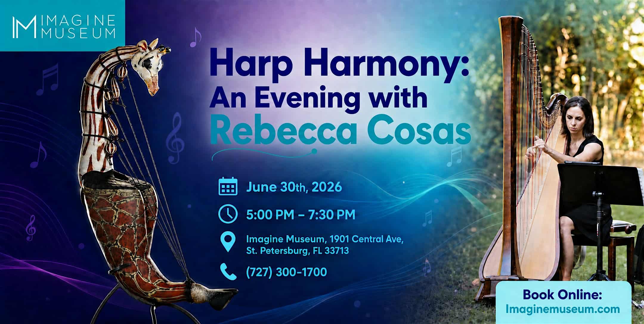 ✨ Harp Harmony: An Evening with Rebecca Cosas at Imagine Museum – St. Petersburg, FL