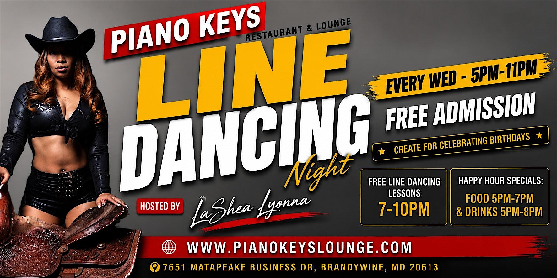 Line-Dancing Night Wednesdays @ Piano Keys Restaurant & Lounge Every Wed at Piano Keys Restaurant and Lounge – Brandywine, MD