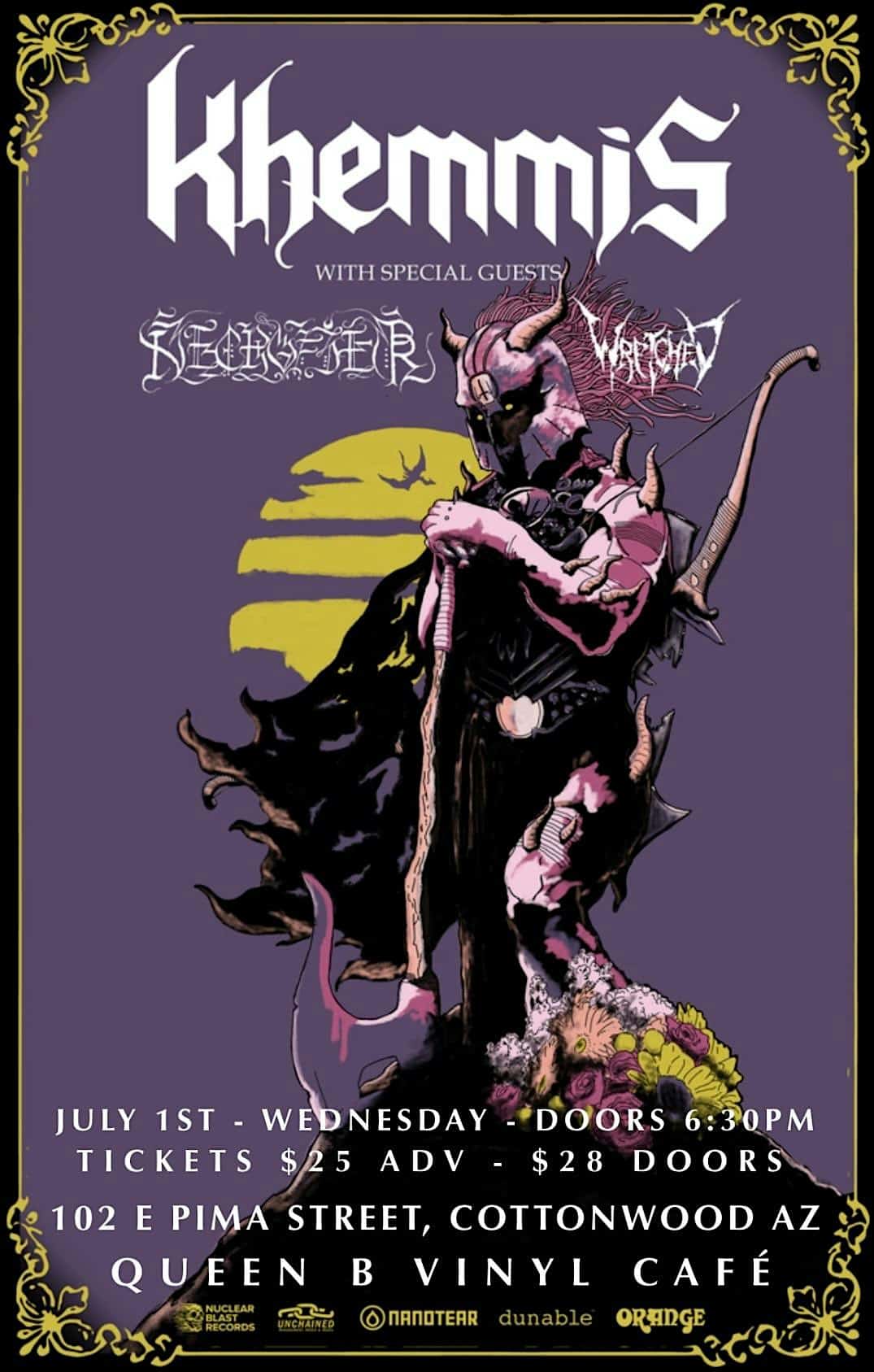 Denver’s Khemmis with Necrofier and Wretched at Queen B Vinyl Café – Cottonwood, AZ