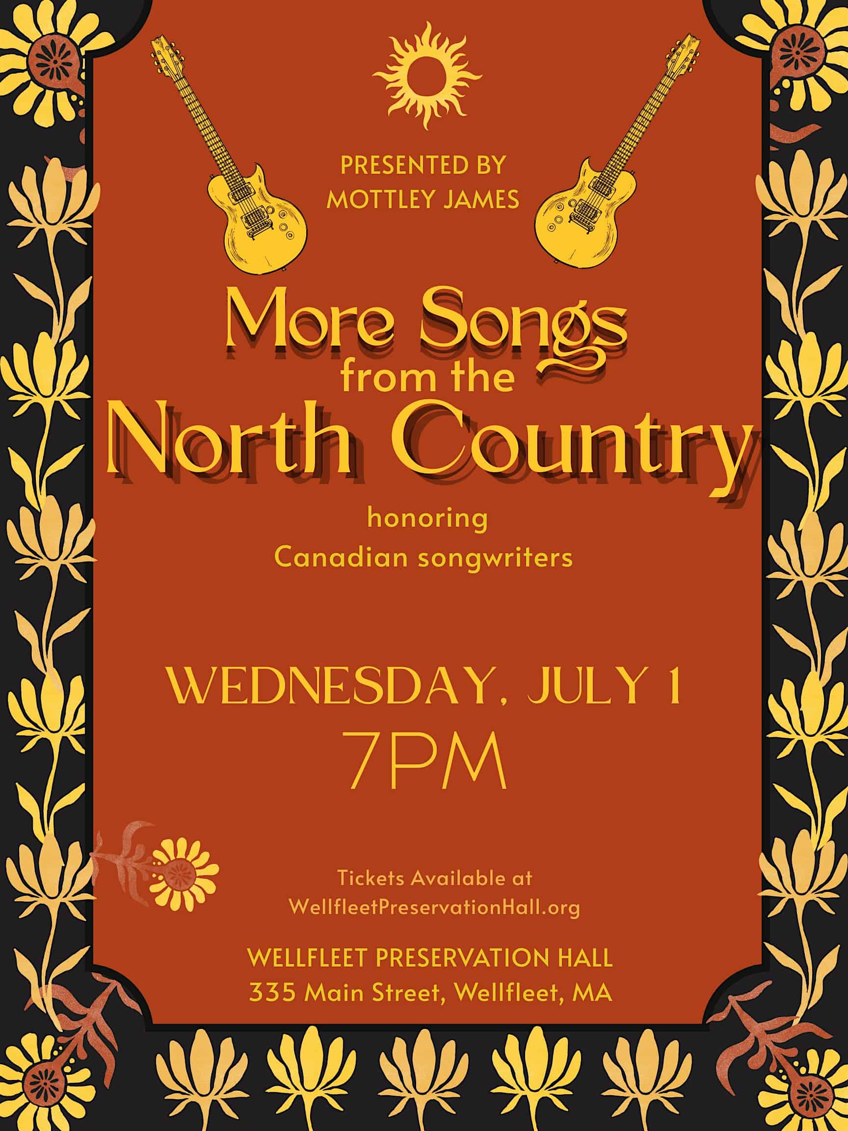 More Songs from the North Country at Wellfleet Preservation Hall – Wellfleet, MA