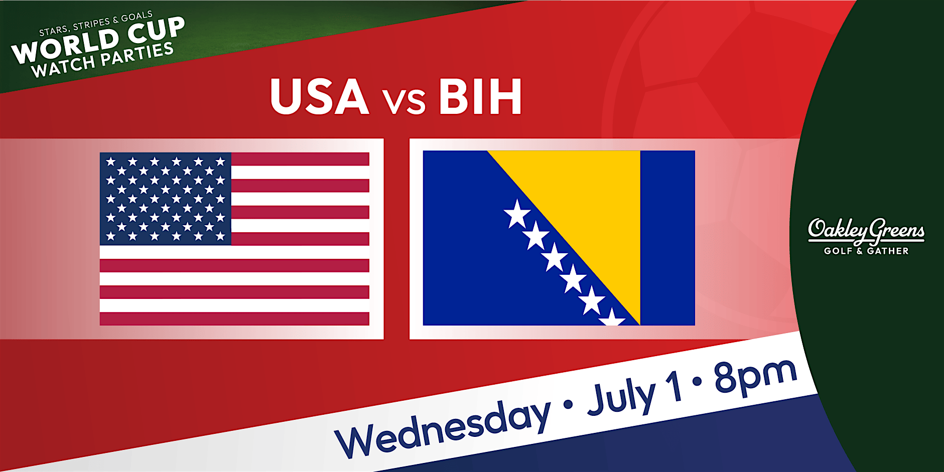 USA vs Bosnia-Herz: World Cup Watch Party at Oakley Greens! at Oakley Greens – Cincinnati, OH