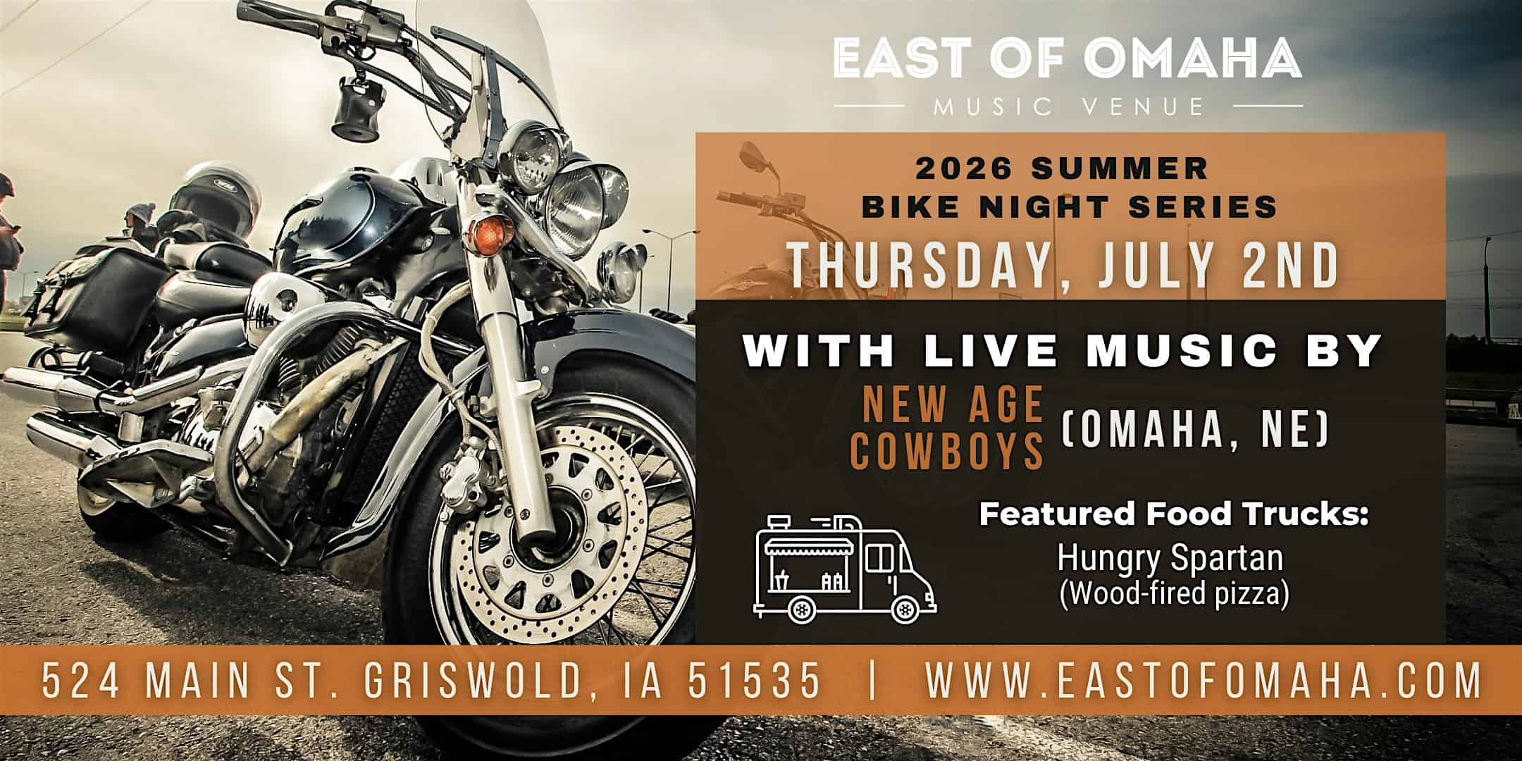 2026 Bike Night Series at EOO at East of Omaha – Griswold, IA