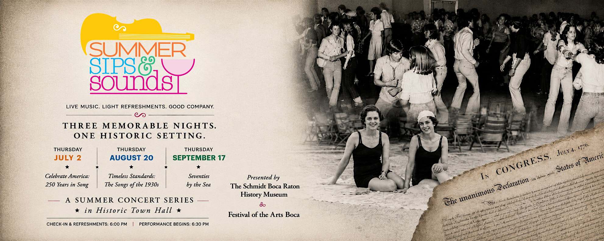 Summer Sips & Sounds at The Schmidt Boca Raton History Museum – Boca Raton, FL