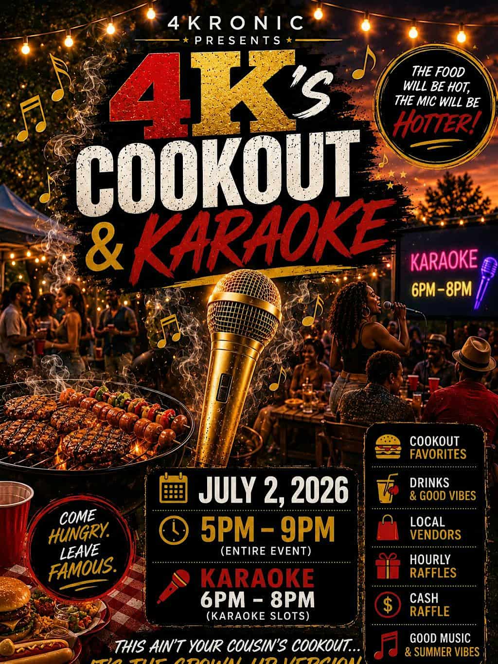 4Ks Cookout & Karaoke at 1717 N Hancock St – Philadelphia, PA