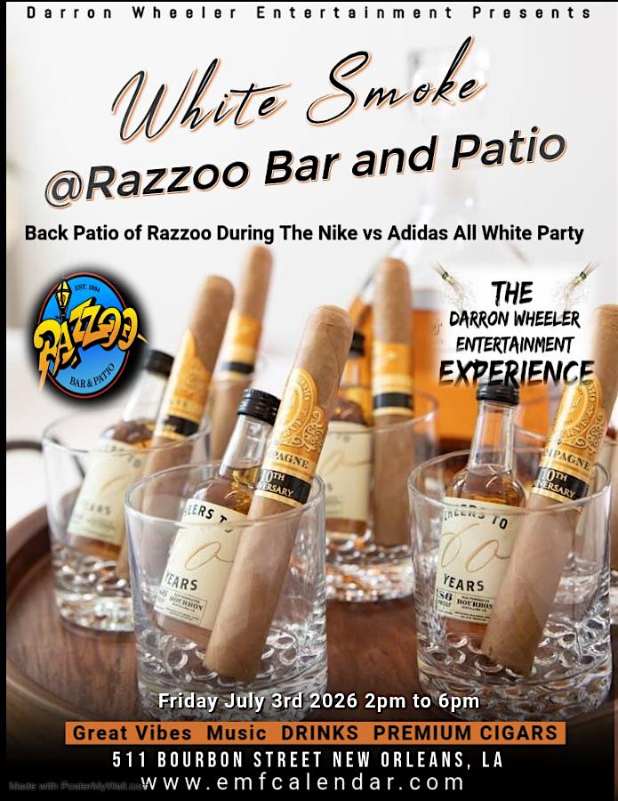 White Smoke @ the Essence4Life Experience with Darron Wheeler Entertainment at Razzoo Bar & Patio – New Orleans, LA