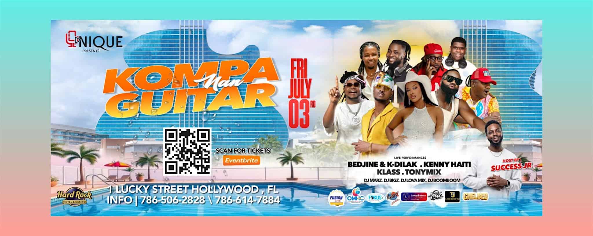 KOMPA NAN GUITAR POOL FEST FRIDAY JULY 3RD at DAER Dayclub | DAER Pool Party – Hollywood, FL