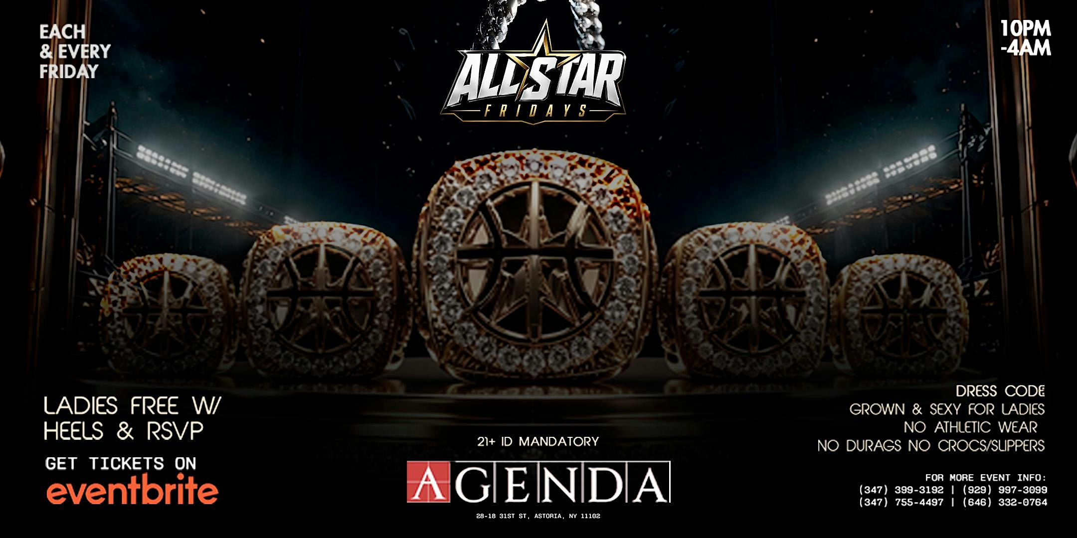 Friday July 3rd 2026 : All Star Fridays at Agenda Astoria at Agenda Restaurant – Queens, NY