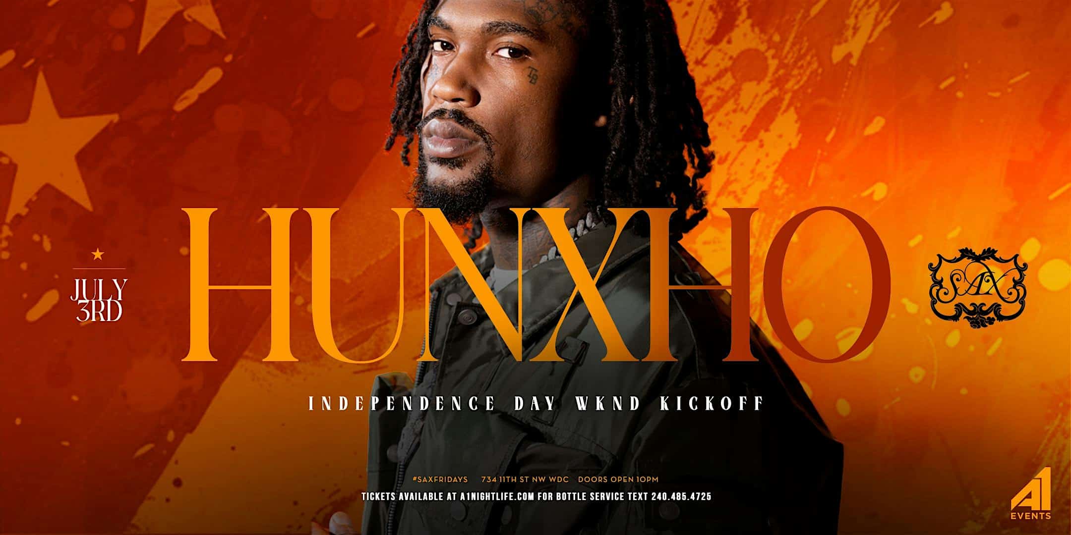 HUNXHO hosts SAX Fridays July 3rd at SAX Dinner Theater and Lounge – Washington, DC
