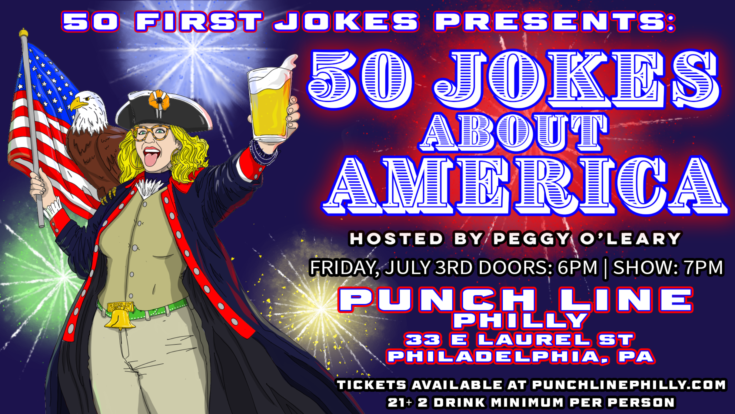 50 First Jokes About America at Punch Line Philly – Philadelphia, PA