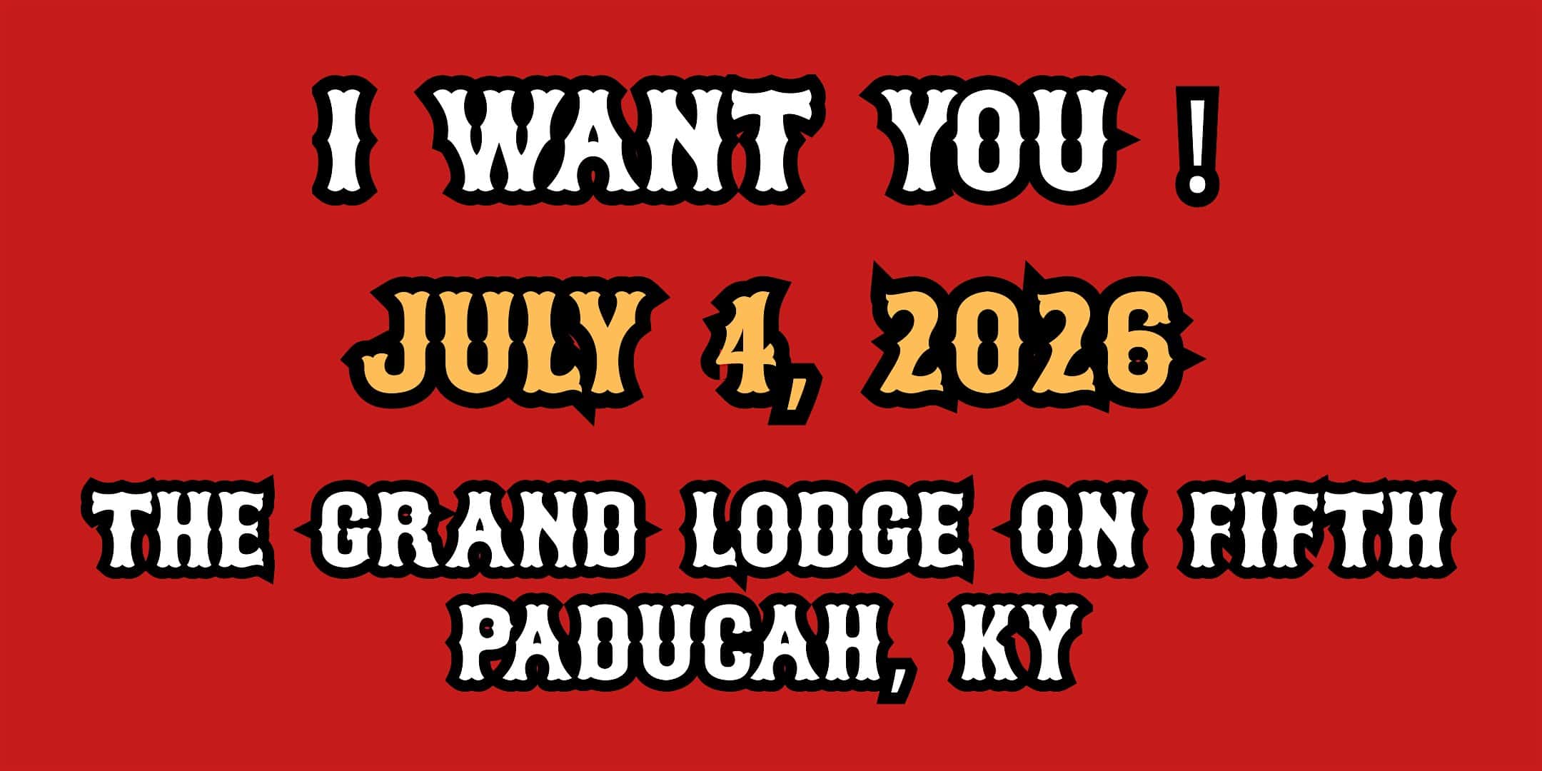 Fate McAfee presents True Love in New Rome: A Semiquincentennial Bash at The Grand Lodge on Fifth – Paducah, KY