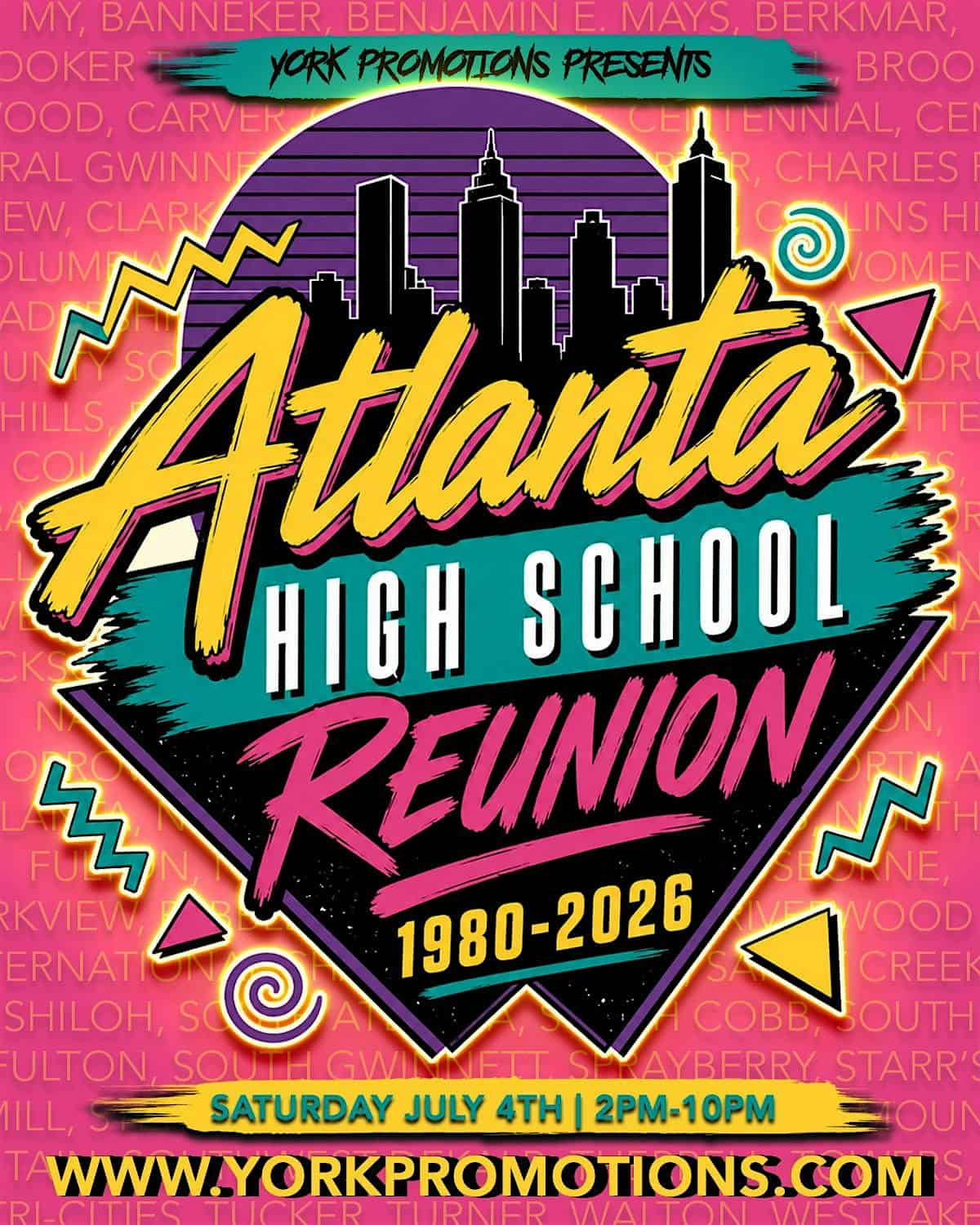 ATLANTA HIGH SCHOOL REUNION (1980-2026) at the Lake at Princeton Lakes – Atlanta, GA