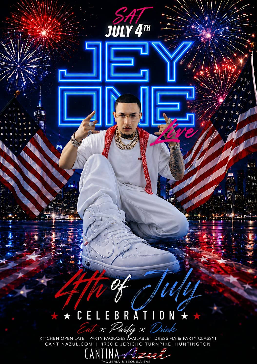 Jey one live 4th of july at Cantina Azul – Huntington, NY