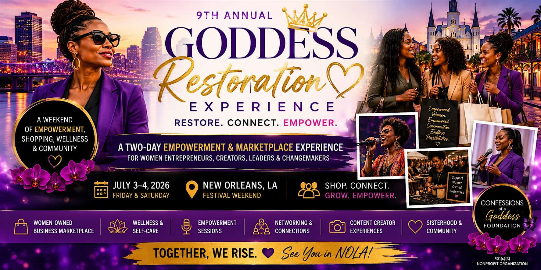 The Goddess Restoration Experience & Luxe Marketplace Festival Weekend at 739 Canal St – New Orleans, LA
